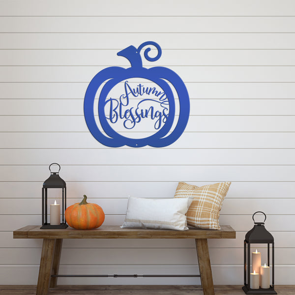 Autumn Blessings Pumpkin Fall Décor Metal Sign