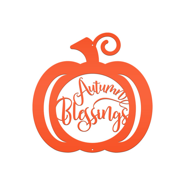 Autumn Blessings Pumpkin Fall Décor Metal Sign