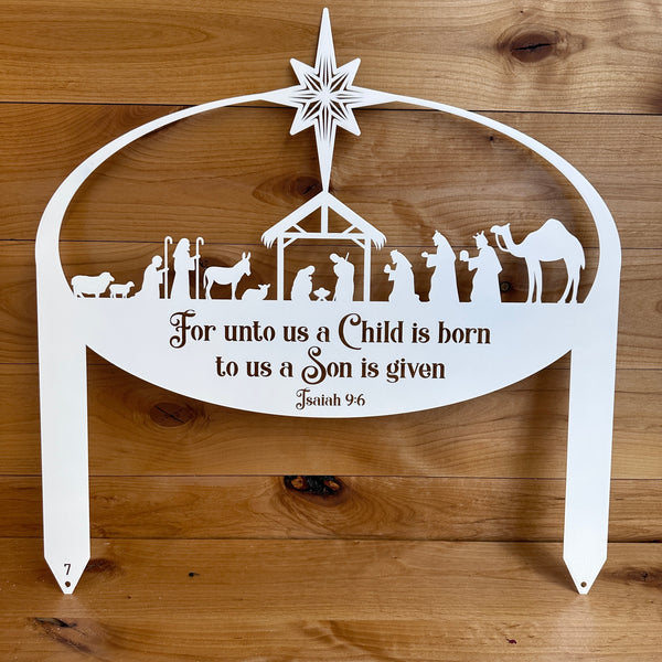 Metal Nativity Yard Sign, Outdoor Christmas Decor, Front Lawn Manger Scene