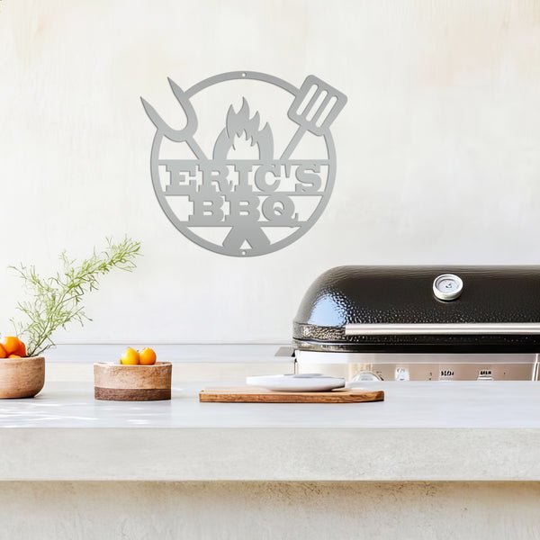 Personalized Grilling Metal Sign, Dads BBQ Wall Decor & Art, Backyard BBQ, Grill Signs & Wall Art , Fathers Day Gift, Gift for Grandpa