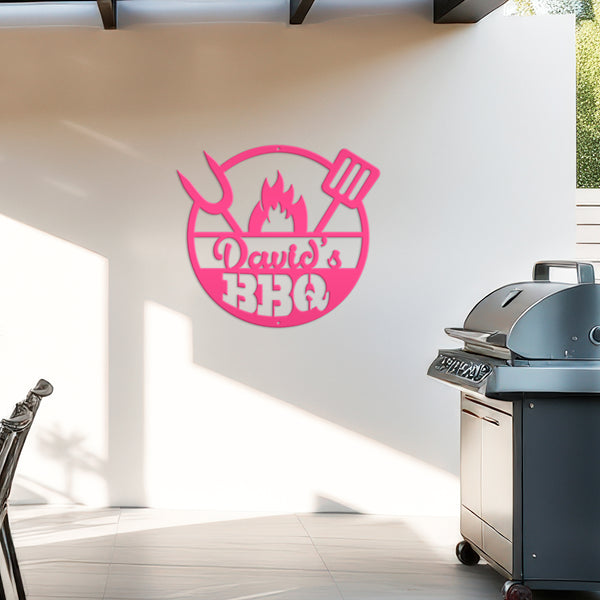 Personalized Name BBQ Metal Sign - Indoor Outdoor-Gift For Dad and Grandpa-Fathers Day Gift