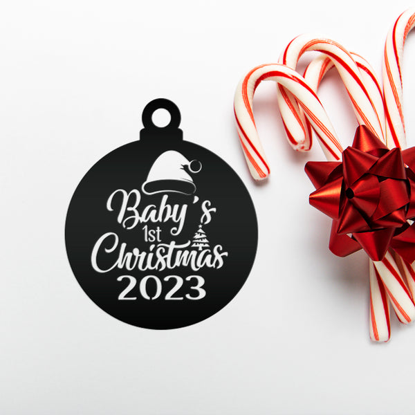 Baby's 1st Christmas Dated Metal Christmas/Holiday Ornament-Personalized