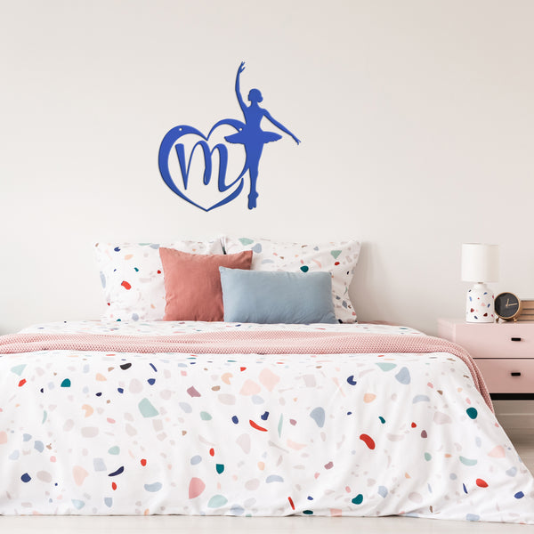 Personalized Ballerina with Heart Monogram Metal Sign, Little Girl Bedroom Decor, Ballerina Wall Art & Decor, Girls Bedroom Decor, Ballerina Metal Art , Ballerina Lovers Gift, Ballerina Studio Business Sign, Ballerina Studio Decor