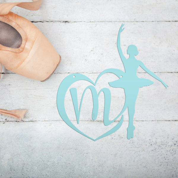 Personalized Ballerina with Heart Monogram Metal Sign, Little Girl Bedroom Decor, Ballerina Wall Art & Decor, Girls Bedroom Decor, Ballerina Metal Art , Ballerina Lovers Gift, Ballerina Studio Business Sign, Ballerina Studio Decor