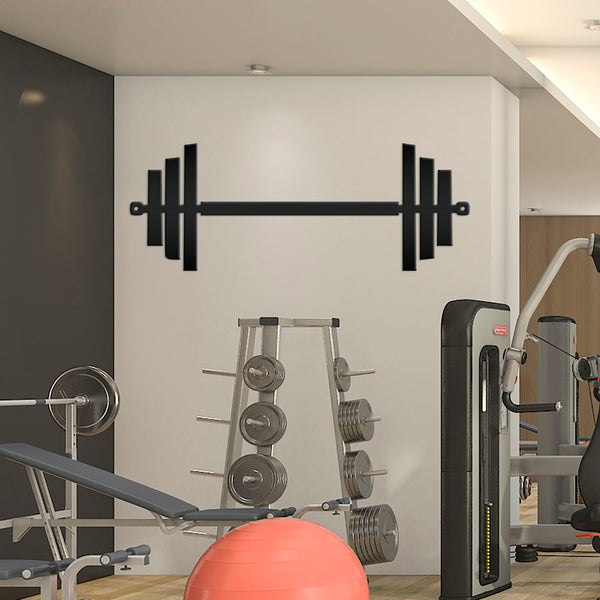 Barbell Home Gym Metal Sign-Weight Room-Fitness Room-Wall Decor-Wall Art-Barbell Shaped Sign