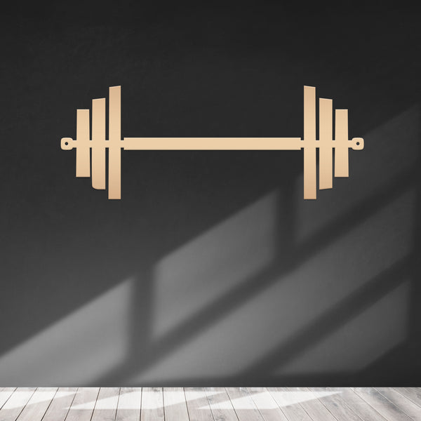 Barbell Home Gym Metal Sign-Weight Room-Fitness Room-Wall Decor-Wall Art-Barbell Shaped Sign