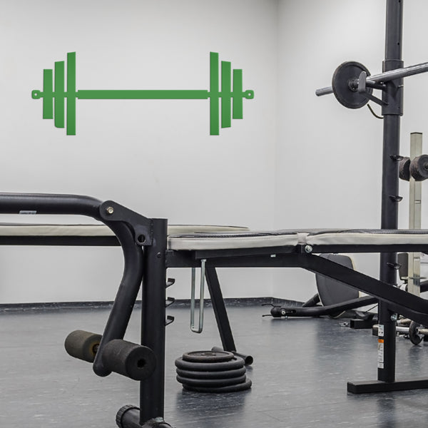 Barbell Home Gym Metal Sign-Weight Room-Fitness Room-Wall Decor-Wall Art-Barbell Shaped Sign
