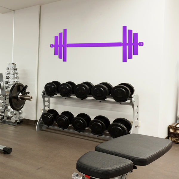 Barbell Home Gym Metal Sign-Weight Room-Fitness Room-Wall Decor-Wall Art-Barbell Shaped Sign