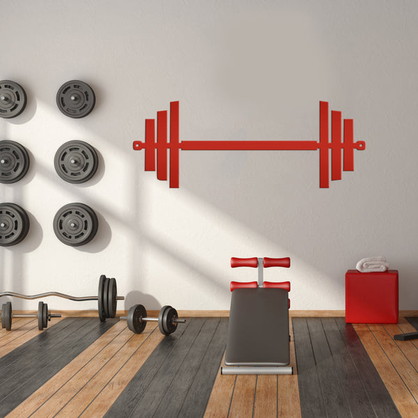 Barbell Home Gym Metal Sign-Weight Room-Fitness Room-Wall Decor-Wall Art-Barbell Shaped Sign