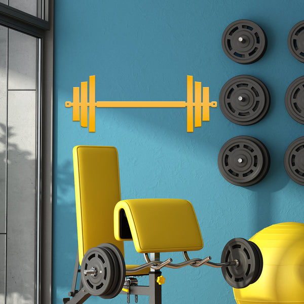 Barbell Home Gym Metal Sign-Weight Room-Fitness Room-Wall Decor-Wall Art-Barbell Shaped Sign