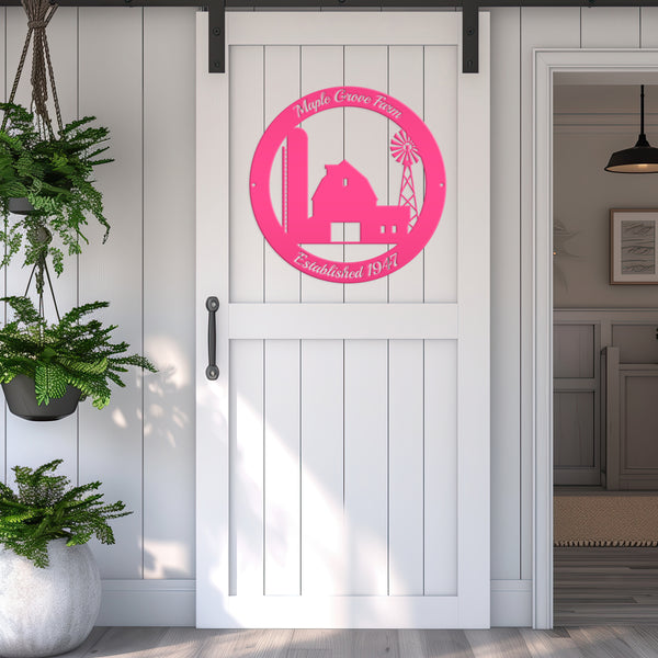 Personalized Farm ,Barn & Silo Farm Scene Metal Sign, Barn Metal Sign , Barn Wall Decor, Barn Themed Decor, Farmhouse Decor, Rustic Decor, Farm Wall Decor ,Farm Wall Art