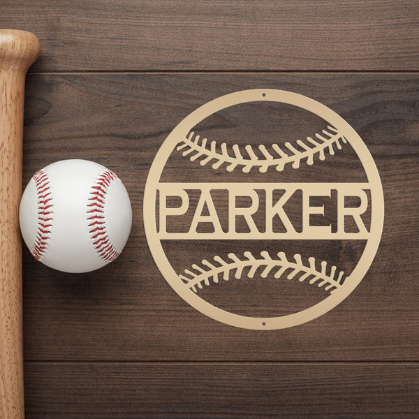 Personalized Baseball Name Metal Sign