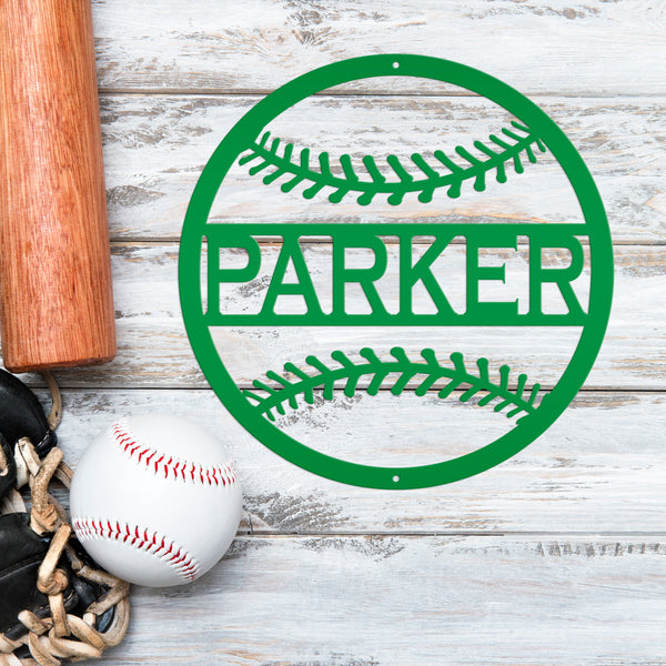 Personalized Baseball Name Metal Sign