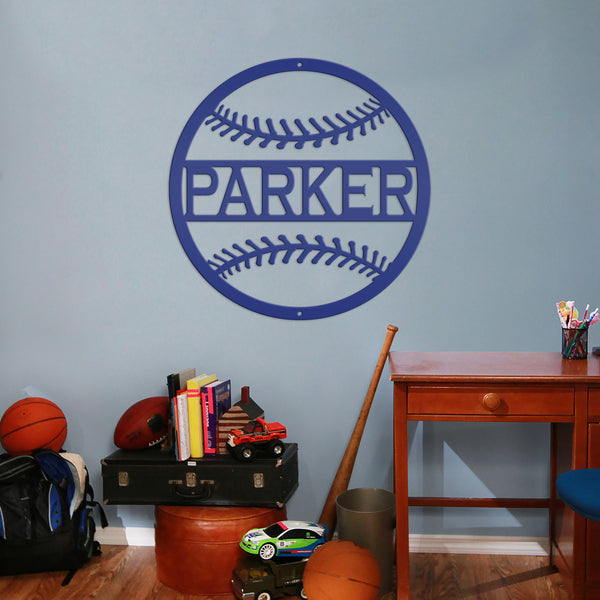 Personalized Baseball Name Metal Sign