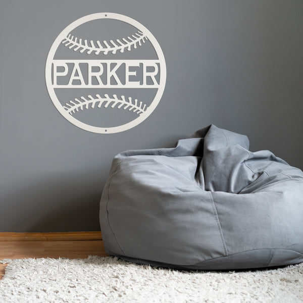 Personalized Baseball Name Metal Sign