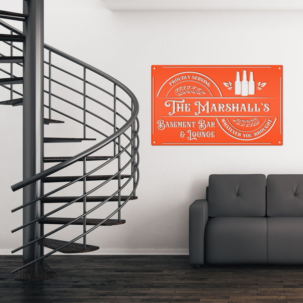 Custom Garage Bar Metal Sign , Pub Wall Decor , Bar Wall Art, Man Cave Basement Bar Wall Decor & Signs