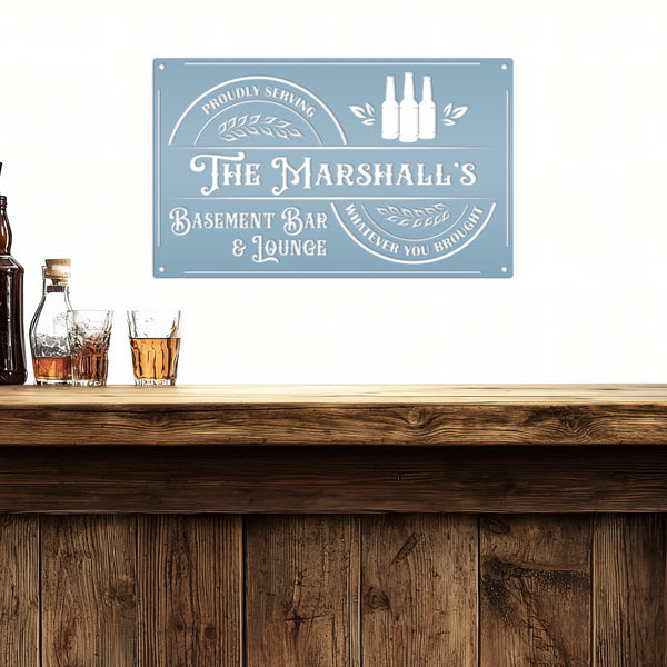 Custom Garage Bar Metal Sign , Pub Wall Decor , Bar Wall Art, Man Cave Basement Bar Wall Decor & Signs