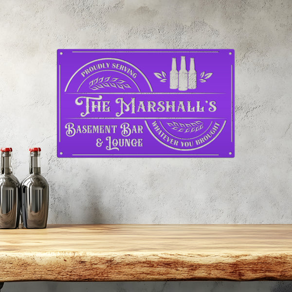 Custom Garage Bar Metal Sign , Pub Wall Decor , Bar Wall Art, Man Cave Basement Bar Wall Decor & Signs