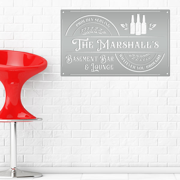 Custom Garage Bar Metal Sign , Pub Wall Decor , Bar Wall Art, Man Cave Basement Bar Wall Decor & Signs