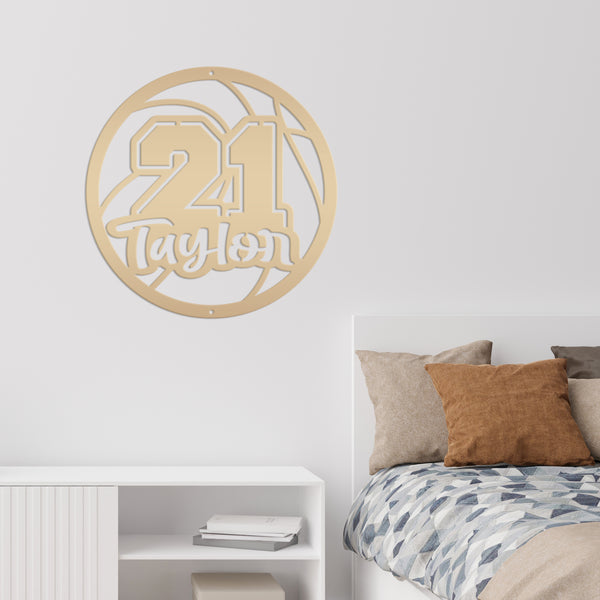 Personalized Basketball Name and Number Metal Sign - Athlete Gift - Home Decor-Senior Night Gift