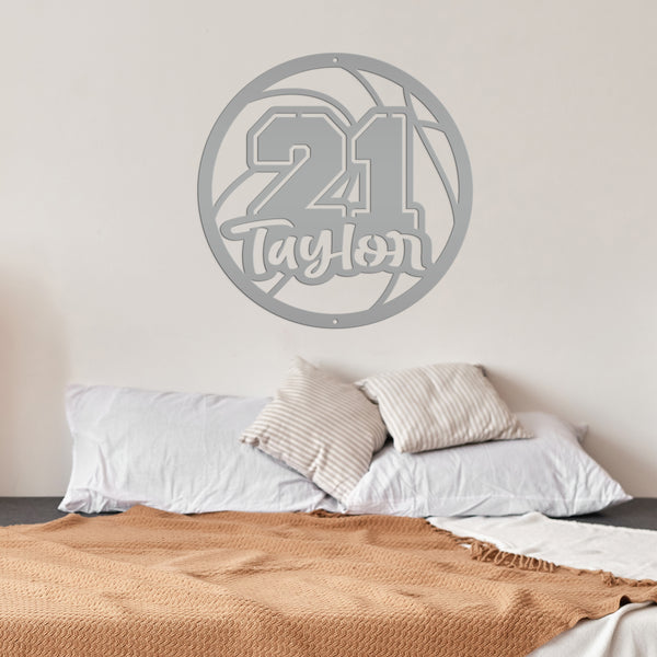 Personalized Basketball Name and Number Metal Sign - Athlete Gift - Home Decor-Senior Night Gift