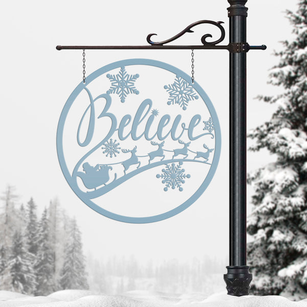 Believe Christmas Metal Sign - Holiday Sign