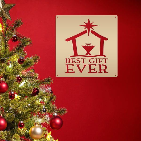 Best Gift Ever Christmas Metal Sign