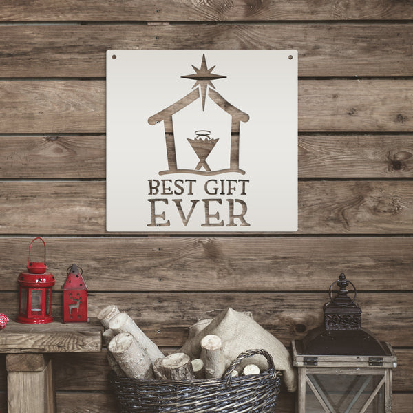 Best Gift Ever Christmas Metal Sign