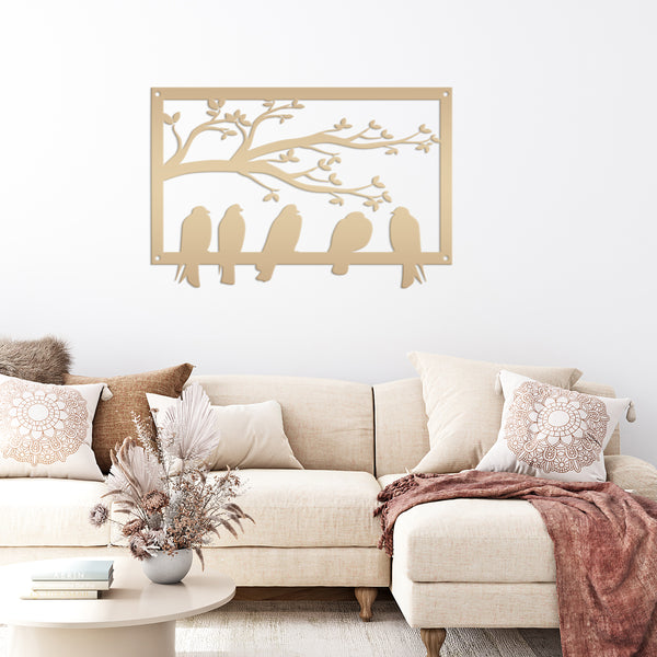 Birds On A Branch Metal Sign