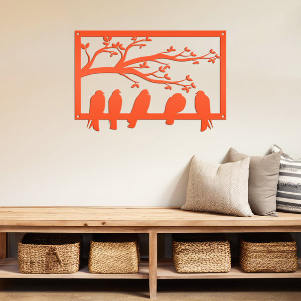 Birds On A Branch Metal Sign