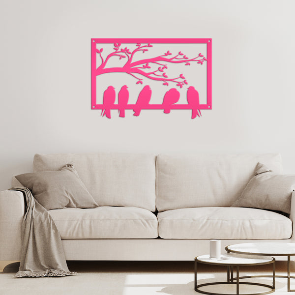 Birds On A Branch Metal Sign