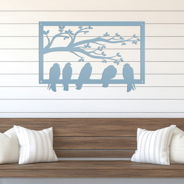 Birds On A Branch Metal Sign