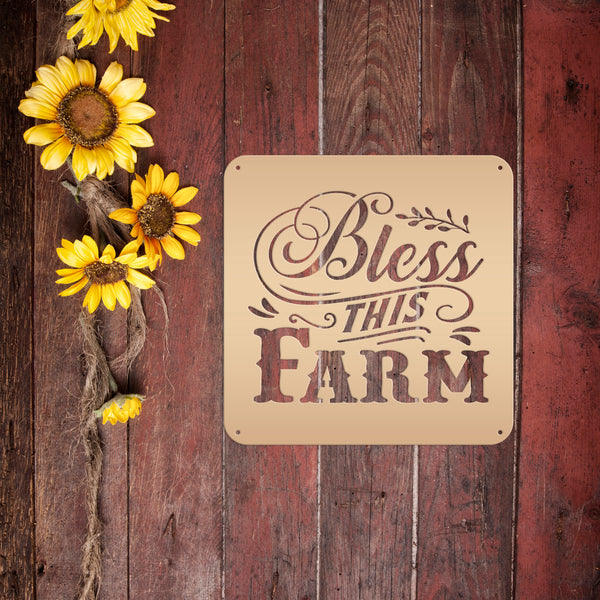 Bless This Farm Metal Sign-Home Decor Sign