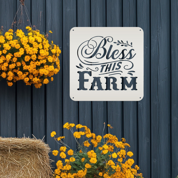 Bless This Farm Metal Sign-Home Decor Sign