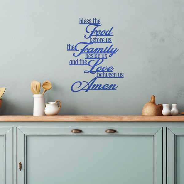 Bless Food, Family, Love Between Us Amen Home Decor Sign