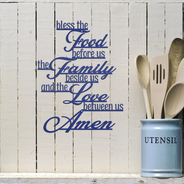 Bless Food, Family, Love Between Us Amen Home Decor Sign