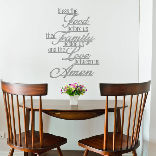Bless Food, Family, Love Between Us Amen Home Decor Sign