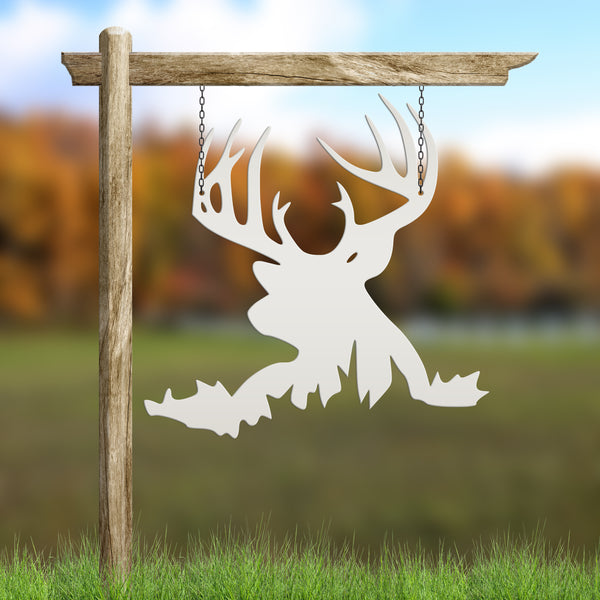 Buck Silhouette Metal Sign- Deer Themed Decor- Cabin Decor-Buck Hunting Themed Decor-Buck-Deer Head Sign -Deer Wall Art