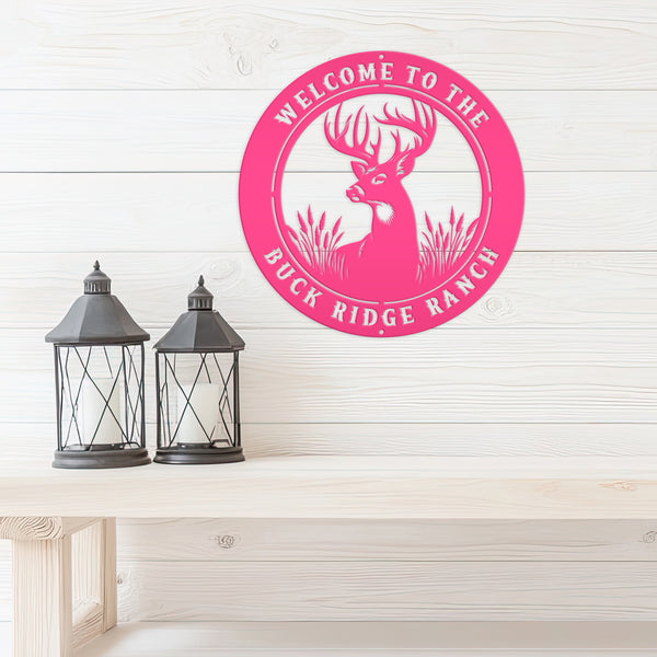 Rustic Deer Metal Sign - Outdoor Hunting Decor - Unique Cabin Wall Hanging - Country Farmhouse Wall Art - Personalized Signs - Gift for Dad