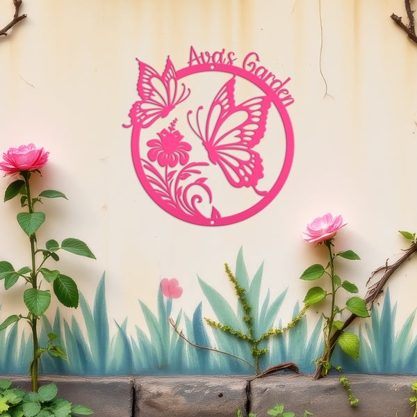 Custom Hanging Butterfly Sign, Gift For Mom, Personalized Butterfly Decor, Mother's Day Gift, Hanging Garden Sign