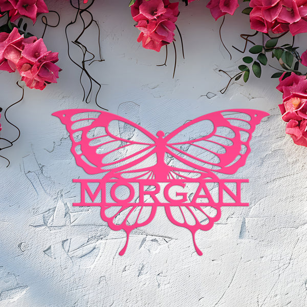 Personalized Butterfly Monogram Metal Sign, Butterfly Girls Bedroom Decor for the Wall, Personalized Butterfly Wall Art, Butterflies Decor
