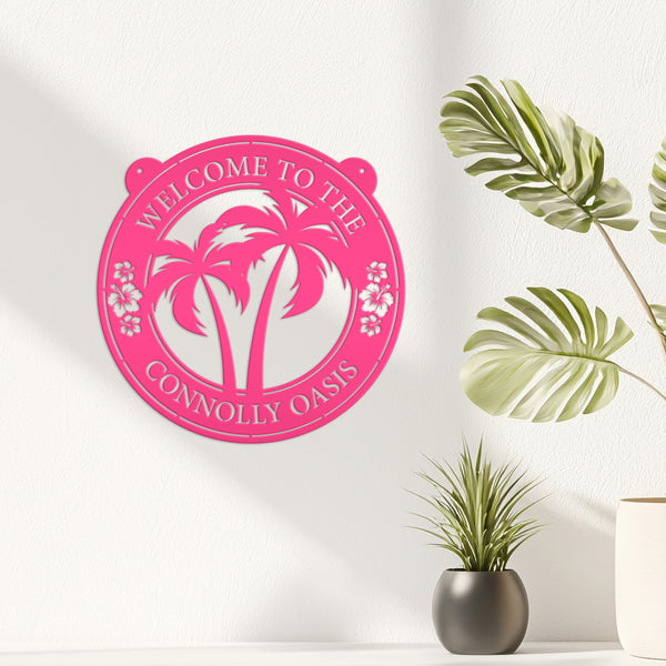 Tropical Metal Sign, Patio Sign, Beach house Sign, Beach Wall Decor & Art, Tropical Wall Art, Palm Tree Wall Decor, Palm Tree Wall Art, Beach Condo Wall Art