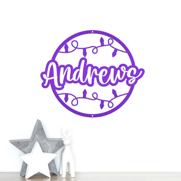 Custom Last Name Christmas Sign
