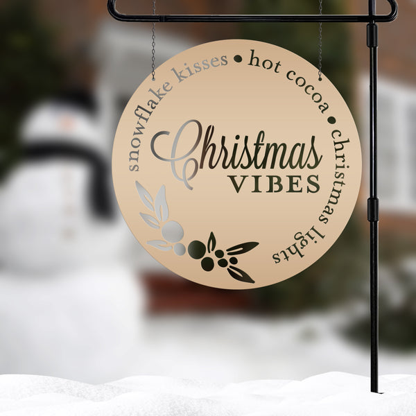 Christmas Vibes Metal Sign - Holiday Sign