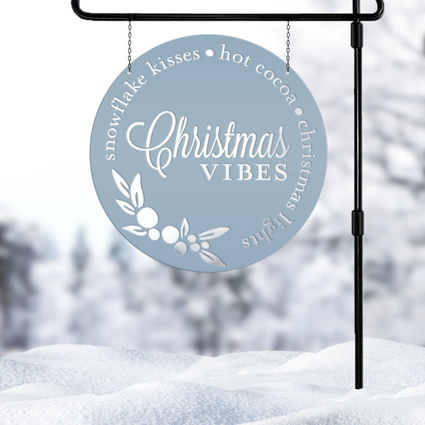 Christmas Vibes Metal Sign - Holiday Sign