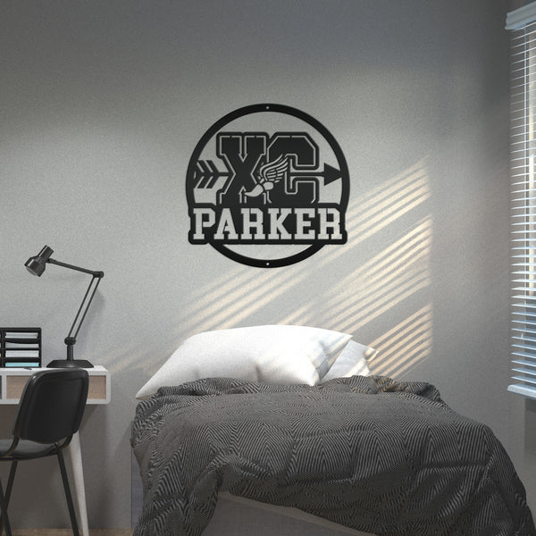 Custom Cross Country Metal Sign - Personalized Running Wall Art - Custom XC Kid's Bedroom Decor - Laser Cut Sports Sign - Senior Night Gifts