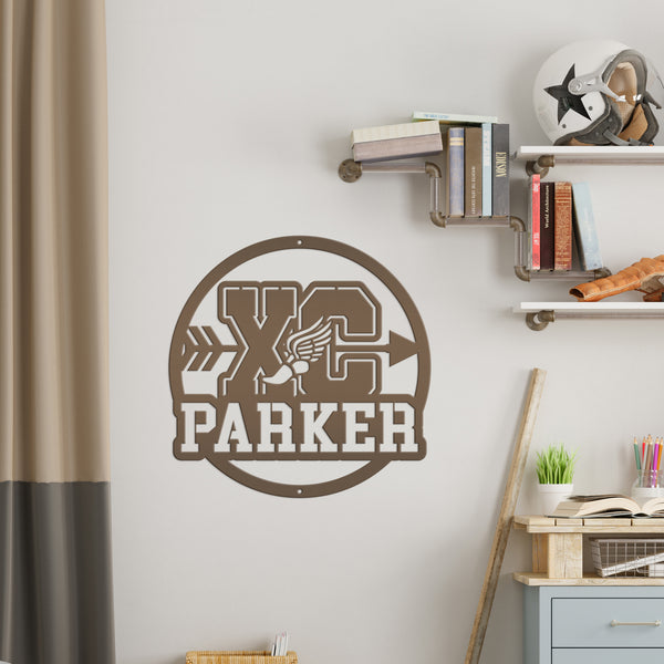 Custom Cross Country Metal Sign - Personalized Running Wall Art - Custom XC Kid's Bedroom Decor - Laser Cut Sports Sign - Senior Night Gifts
