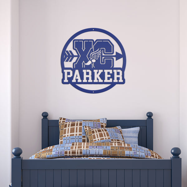 Custom Cross Country Metal Sign - Personalized Running Wall Art - Custom XC Kid's Bedroom Decor - Laser Cut Sports Sign - Senior Night Gifts