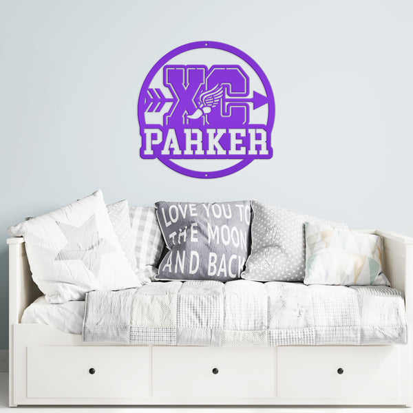 Custom Cross Country Metal Sign - Personalized Running Wall Art - Custom XC Kid's Bedroom Decor - Laser Cut Sports Sign - Senior Night Gifts