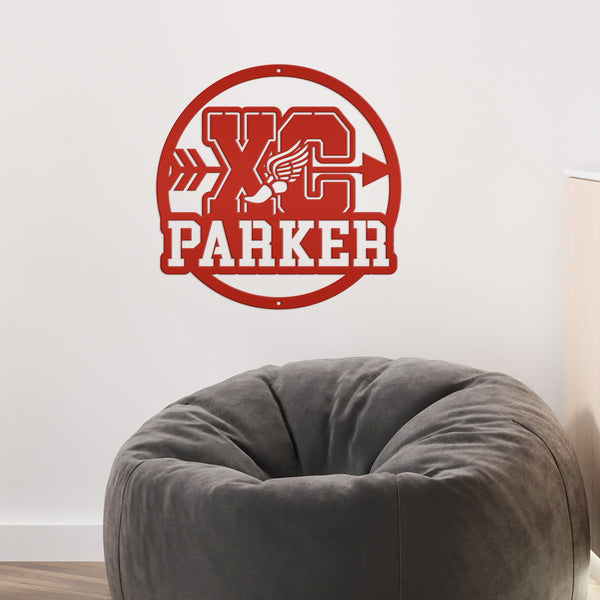 Custom Cross Country Metal Sign - Personalized Running Wall Art - Custom XC Kid's Bedroom Decor - Laser Cut Sports Sign - Senior Night Gifts